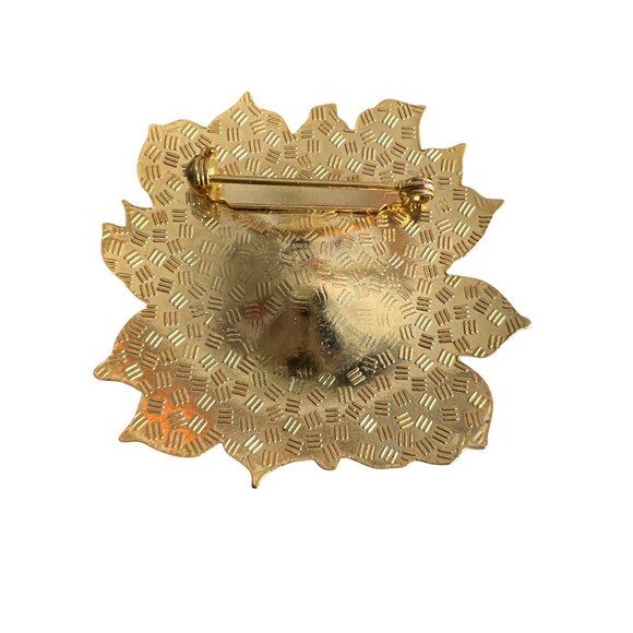 Vtg Gold Tone Enamel Cloisonne Flower Brooch Earrings Blue Green Floral Estate - Picture 3 of 8